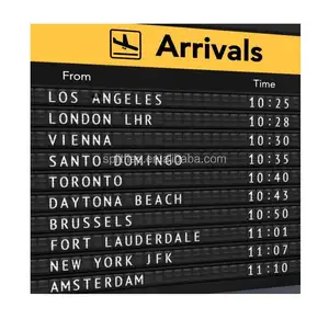 Scheda di arrivo della scheda di partenza del display con patta divisa dell'aeroporto