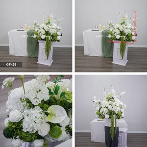 DKB Crafts - Arreglo Floral Artificial Blanco y Verde, Simulación de Flores para Decoración de Bodas, Fiestas y Altares, Gran Venta - Product Image 3