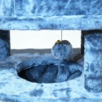 Arbre à chat extra haut pour plusieurs chats d'intérieur, avec condo confortable, hamac, poteaux à gratter en sisal et échelle d'escalade