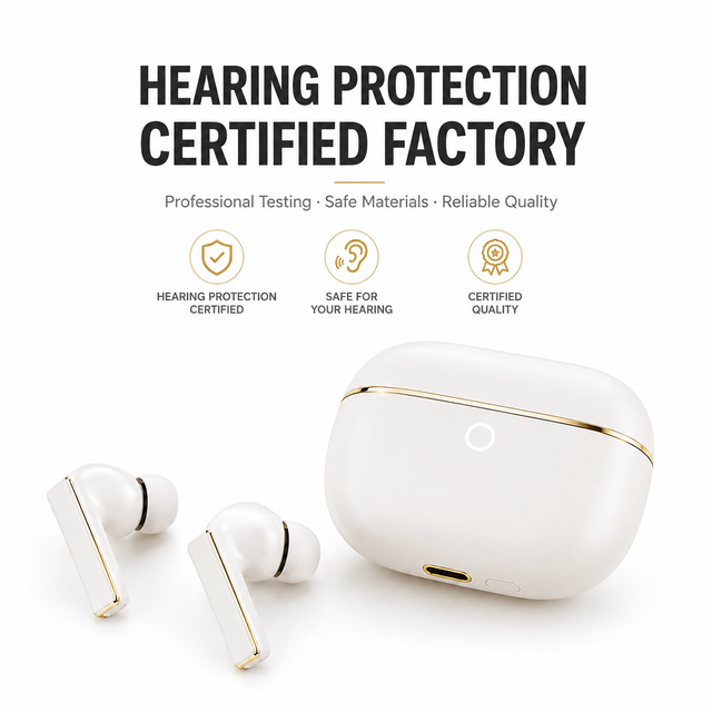 OEM Hearing Protection Bluetooth 6.0 TWS Earbuds -65dB Hybrid ANC VPU Bone Voiceprint Clear Call Earphones Hi-Res Audio Earbud