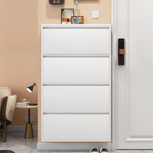 Armoire à chaussures murale pour entrée Armoire à chaussures en acier Étagère à chaussures en métal avec tiroirs rabattables - Product Image 2