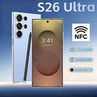 Smartphone S26 Ultra per Creatori di Contenuti, Dual SIM, NFC, Fotocamera Selfie 108MP+72MP, Memoria 22+2TB, Batteria 8000mAh, Schermo 6.9 Pollici