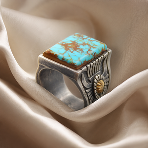 Anello Vintage Bicolore da Uomo, Anello alla Moda Stile Retrò, Accessorio per Dito dal Design Classico - Product Image 6