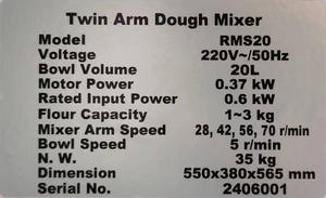 YOSLON Stand 20l Vertical 3kg Acier Inoxydable Deux Bras Cookie Gâteau 20 Litres Pain 20l Mélangeur <span class=keywords><strong>de</strong></span> Pâte Chauffé Machine - Product Image 2