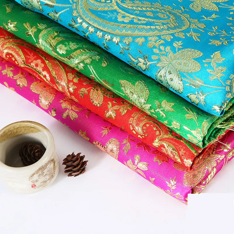 High quality 150cm width Chinese traditional jacquard brocade silk fabric for dresses