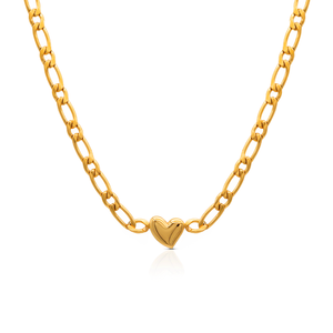 Collier pendentif CROWN en acier inoxydable plaqué or 18 carats, diamant taillé en cœur, bijoux romantiques pour femmes, cadeau - Product Image 1