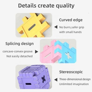 KSF Nouveaux Blocs <span class=keywords><strong>de</strong></span> Construction DIY à Assembler, Carrés, pour Enfants <span class=keywords><strong>de</strong></span> 5 à 7 Ans, Ensemble Éducatif et d'Apprentissage STEM Interconnecté - Product Image 6
