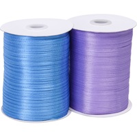 Ruban satiné double face CSFY 1/8 pouce (3-3,5 mm) couleur unie haute ténacité pour boîte cadeau DIY, marque-page, décoration de mariage, étiquette 100%