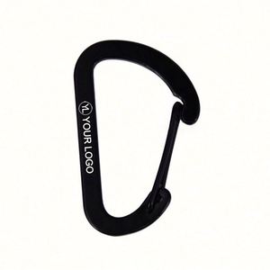 Custom Engraved Logo Matt Black Portable Lightweight <b>Snap</b> Spring <b>Hook</b> Mini Aluminum Alloy D Shaped Metal Carabiner Clip for - Product Image 1
