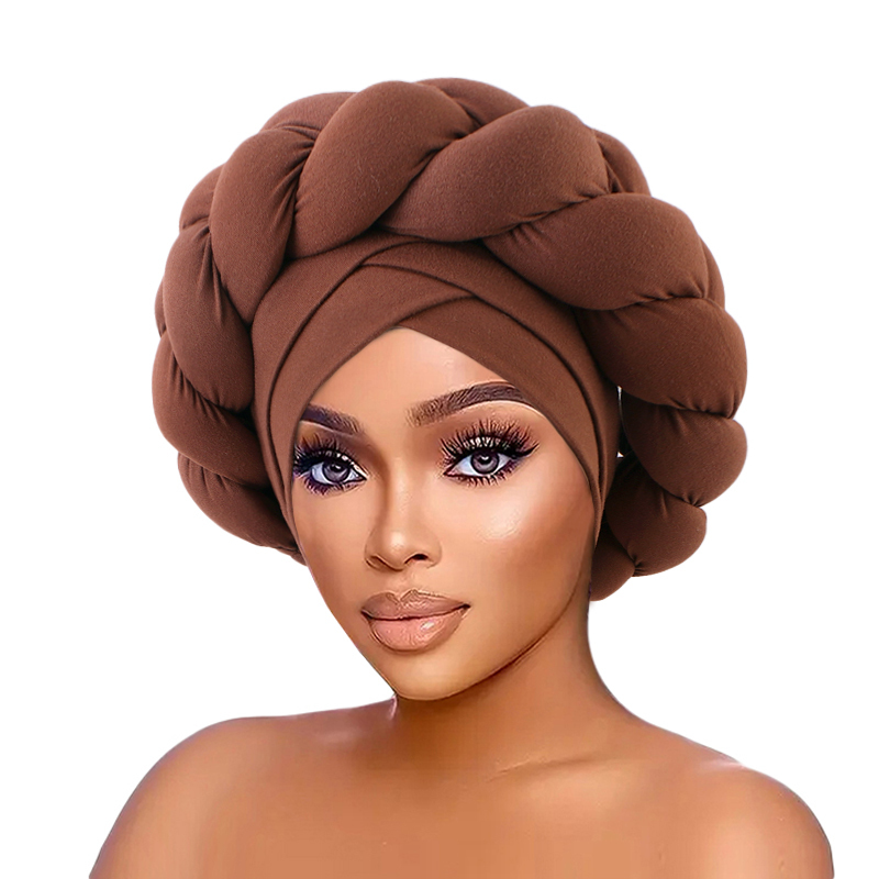 4 Pack Women's Turban Caps - Beaded Headscarf, African Braid Turban Hat, One Size Fits Most - View #5