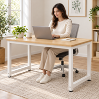 Bureau d'ordinateur industriel personnalisable en gros, bureaux d'écriture en bois peu encombrants, robustes, durables et stables pour le bureau industriel
