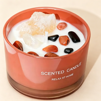 Bougie parfumée de luxe en gros, personnalisée, de haute qualité, colorée, en cristal, pour cadeaux de fêtes et décoration intérieure