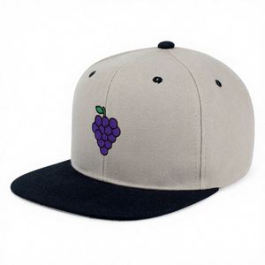 Casquette de baseball unisexe 6 panneaux brodée motif raisin, réglable avec fermeture snapback, style streetwear, pour activités de plein air, tendance pour adultes - Product Image 1