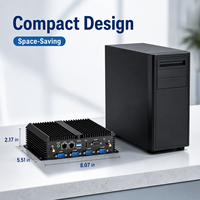 PC Mini Industri Tanpa Kipas Berkualitas Tinggi Baru Intel I7 5500U DDR3 32GB Dual Core 6 Port COM RS232 RS485 Dual LAN WiFi