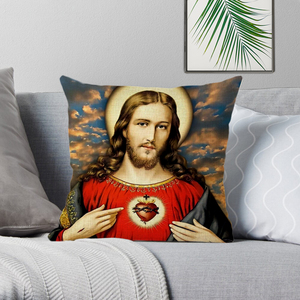Pintura al óleo decorativa casa cristiana Jesucristo figura sofá asiento funda de cojín - Product Image 5