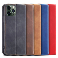 Étui portefeuille en cuir PU pour iPhone 11 Pro - Housse avec support, 2 emplacements pour cartes, fermeture magnétique et coque antichoc