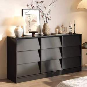 Cómoda de madera maciza con nueve cajones, mueble de almacenamiento para sala de estar y dormitorio - Product Image 2