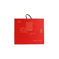 Luxuriöse Umweltfreundliche Rote Mid-Autumn Festival Mondkuchen Geschenkbox mit Griff Maßgefertigte Pappe Fotorahmen Verpackung