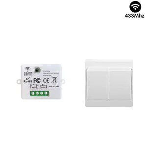 433MHz Smart Wireless Wall Switch,220V Light Remote Control Switch,Self Powered Kinetic Switch No Battery 10A Relay Module Lamp