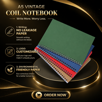 Carnet ligné à spirale en gros à bas prix, journal créatif vintage en papier kraft, notes exquises et mignonnes pour la planification