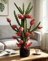 Groothandel Realistische Kunstmatige Pitaya Drakenfruitboom Decoratieve Tropische Plant voor Binnen en Buiten Landschapsdecoratie