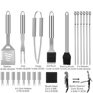 19 PCS Stainless Steel Metal Grill <b>Tool</b> Set <b>BBQ</b> Grills Accessories Utensils <b>Tools</b> Barbecue Aluminum Case for Outdoor Camping - Product Image 2