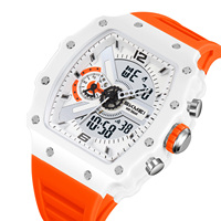 Montre Homme SKMEI 2398 Luxe Sport Ovale Étanche Alarme Bracelet en Acier Inoxydable Affichage Numérique