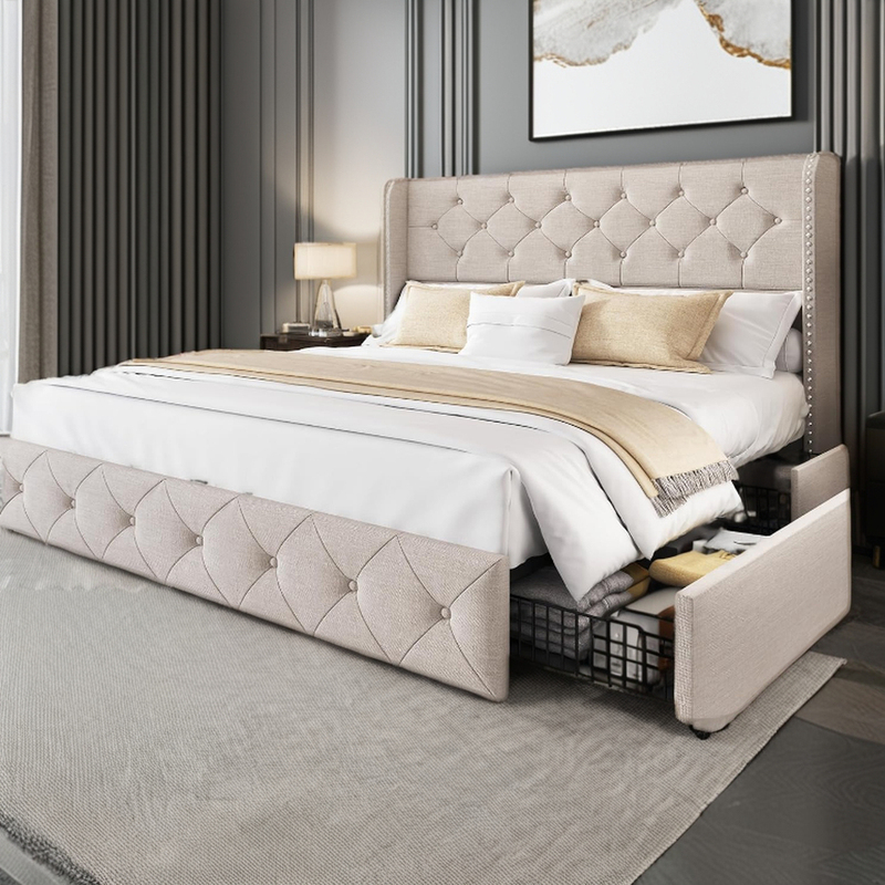 Light Luxury Fabric Bed Double Bed