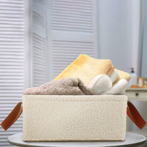 Panier de rangement en velours Teddy Cube organisateur de <span class=keywords><strong>table</strong></span> <span class=keywords><strong>à</strong></span> <span class=keywords><strong>langer</strong></span> pour serviettes de placard, poubelle de pépinière pour bébé, paniers-cadeaux - Product Image 5