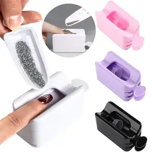 Caja de reciclaje de polvo de purpurina para uñas, caja de almacenamiento de polvo de espejo mágico de doble capa, contenedor de diamantes de imitación de lentejuelas brillantes, herramientas de manicura