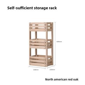 Estantería de Madera Maciza de Estilo Europeo, Minimalista, Multifuncional, de 3 Niveles, para Sala de Estar, Almacenamiento en el Suelo - Product Image 6