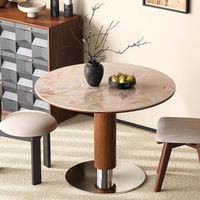 Kleiner Apartment-Esstisch im Modernen Minimalistischen Stil aus Massivholz, Mid-Century Design, Klappbar und Hitzebeständig, Esszimmer-Set