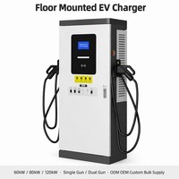 Nueva Estación de Carga para Vehículos Eléctricos, DC 60kw 80kw 380V, CCS1 CCS2 CHAdeMO GBT J1772 NACS Tipo 1 Tipo 2, Carga Rápida Inteligente OCPP, de Pie