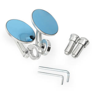 Espejo Retrovisor lateral Retro azul pequeño para <span class=keywords><strong>Cafe</strong></span> <span class=keywords><strong>Racer</strong></span> Universal Bar End motocicleta nueva condición vidrio aleación de aluminio - Product Image 6
