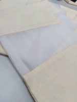 Lot de 4 sacs réutilisables en mousseline de coton, sac en toile respirant avec cordon de serrage et fenêtre transparente en maille, rangement pour tissu.