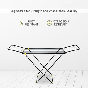 180cm Single Layer Foldable Wing <b>Clothes</b> Drying <b>Rack</b> X-Shaped Metal Laundry Airer Free Standing <b>Clothes</b> Horse OEM/ODM Supported - Product Image 2