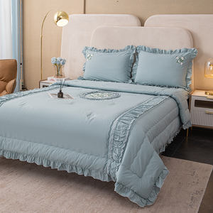 Ensemble de couette en coton 100% 2 pièces, style princesse brodé, pour mariage, maison, hôtel - Product Image 3