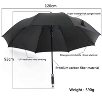 Parapluie de golf 30 pouces 8 baleines grand luxe avec poignée dorée et argentée, parapluie personnalisé avec logo promotionnel