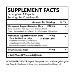 OEM/ODM özelleştirilebilir 3-in-1 menopoz probiyotik kapsüller doğal kadınlar Hormonal denge destek şişkinlik ve bağırsak sağlık - Product Image 4