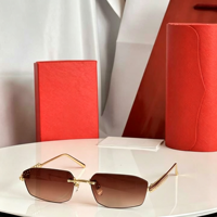 Lunettes de soleil personnalisées, nouvelle mode, beige orange, monture carrée, verres dégradés, métal, protection UV400, unisexe, style européen et américain