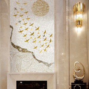 <span class=keywords><strong>Azulejo</strong></span> de pared de pájaros, mosaico de nácar, patrón de mosaico mural, <span class=keywords><strong>azulejo</strong></span> de mosaico de concha para pared, chapa interior, ingeniero - Product Image 2