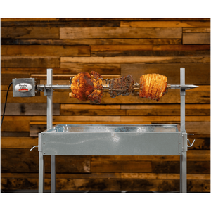 Asador de Carbón Ajustable en Longitud, Extensible, Grande, de Acero Inoxidable, con Espiedo Giratorio - Product Image 5