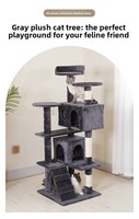 Arbre à chat de luxe de taille moyenne et grande CT-038, écologique et durable, avec griffoir en tissu, jouets interactifs pour animaux de compagnie, direct usine
