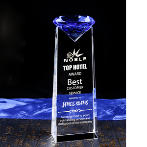 Premi di cristallo di dimensioni personalizzate nobili all'ingrosso con trofeo di diamante per incisione gratuita con diamanti - Product Image 2