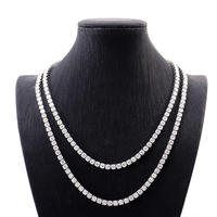 Collier Tennis Hip Hop en Moissanite 2mm en Argent Sterling 925, Idéal pour un Cadeau (Vente en Gros)