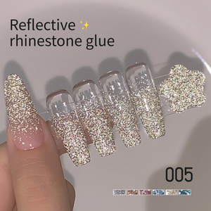 Gel à ongles argenté réfléchissant effet diamant broyé, super brillant, vernis à ongles UV pour fêtes et nail art DIY - Product Image 5