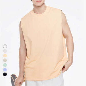 Verano 230G Chaleco de algodón Ice-Cool Top sin mangas de color sólido - Product Image 1