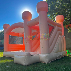 Outdoor party jumpers combo bouncer grey bounce <b>house</b> <b>inflatable</b> kids bouncy castle with slide - Product Image 2