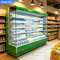 Vitrine Réfrigérée Commerciale à Rideau d'Air pour Légumes, Simple Vitrage, Contrôle Numérique de la Température