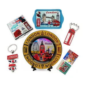 Keychain London 2021 Souvenir London Tower UK Plate Charms Magnet Keychain England Snowballs UK London Souvenirs Customized